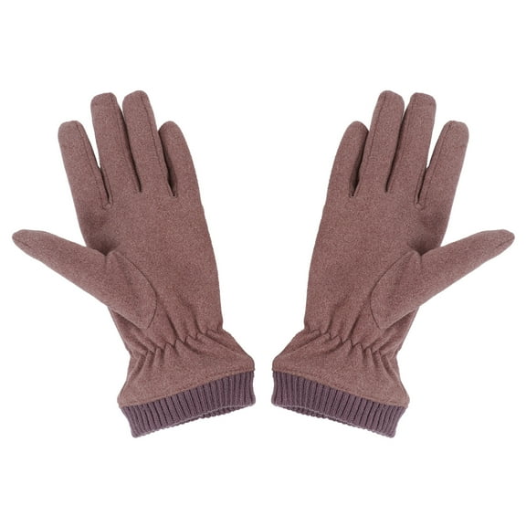 1 Pair Women’s Winter Gloves Double-Layer Warm Cold Weather Gloves Simple Design for Outdoor and Daily Use