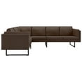 thumbnail image 4 of vidaXL Corner Sofa Brown Fabric, 4 of 7