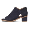 thumbnail image 2 of YDN Women Trendy Peep Toe Low Block Heeled Sandals Back Zipper Cutout Ankle Booties Comfy Dress Daily Shoes Size 5.5 Dark Blue, 2 of 4