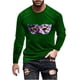 thumbnail image 2 of Ceisia Men's Mardi Gras Mask Print T-Shirt | Slim Long-Sleeve Crewneck Winter Casual Top Gift, 2 of 5