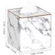 thumbnail image 4 of Tissue Box Cover Square PU Leather Facial Tissue Box Holder for Dresser Bathroom Decor (White Marble Pattern), 4 of 5