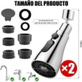 thumbnail image 2 of 2 Pcs Aireador de Grifo Cocina Giratorio a 360°, Extensor de Grifo, Grifo De Filtro De Salpicaduras Universal Con 3 Modos De Salida De Agua, FM22 FM24 G1/2 Cabezal de Repuesto con Adaptadores, 2 of 4