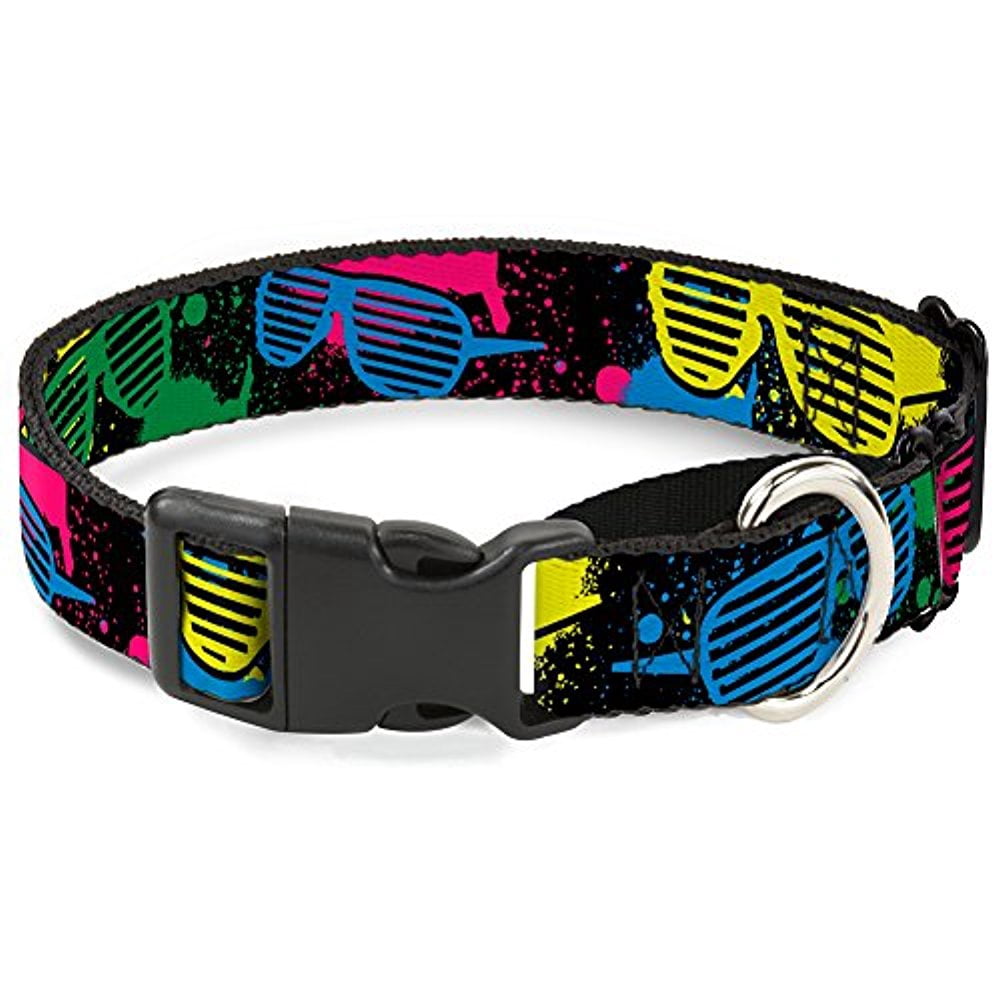 Buckle-Down Eighties Shades Splatter Black Neon Martingale Dog Collar
