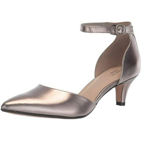 Clarks 26149834W: Women's Linvale Edyth Pewter Metallic Leather Pump WIDE (10 Wide US Women)
