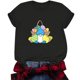 thumbnail image 5 of Moda Mujer Causal Pascua Cuello redondo Blusa estampada Camiseta de manga corta Tops de verano Pompotops  hkajfhjk461137, 5 of 6