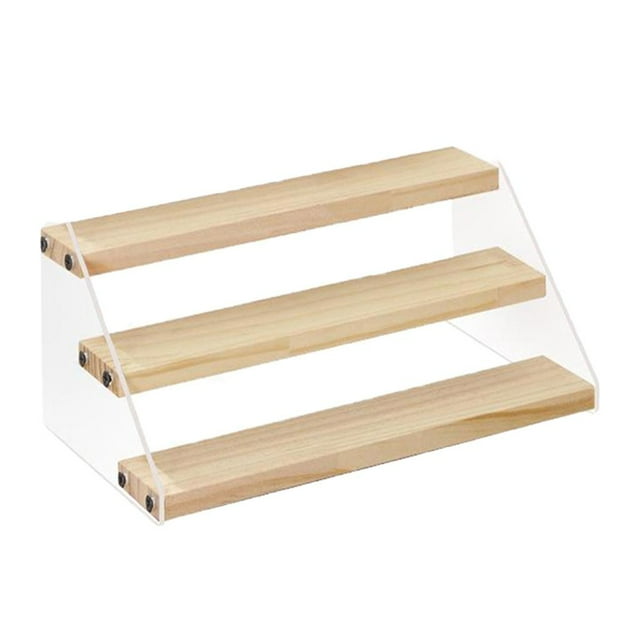 segolike Wooden Display Rack CounterTop Organizer Riser Stand Acrylic Kitchen 3 layer