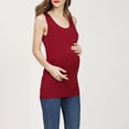 thumbnail image 4 of Ohufall Maternity Shirts for Women Plus Size Summer Solid Color Casual Round Neck Nursing Tank Top Women's Stretchy Loose Fit Sleeveless Pregnancy Tops, 4 of 6