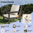 thumbnail image 5 of UDPATIO HDPE Patio Conversation Set, 6-Piece Sectional Outdoor Furniture Set, All-Weather Outdoor Couch Set for Deck, Lawn, Grey Frame with Beige Cushion, 5 of 8