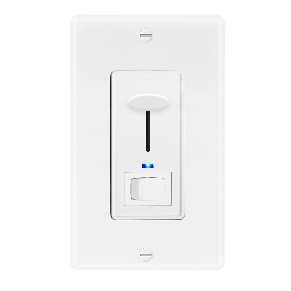 Maxxima Dimmer Electrical Light Switch - Featuring Blue Indicator Light, LED Compatible, 3-Way/Single Pole Use, 600 Watt Max, Dimmable Lamp and Lighting Control, Wall Plate Included - 2 Pack - image 2 of 7