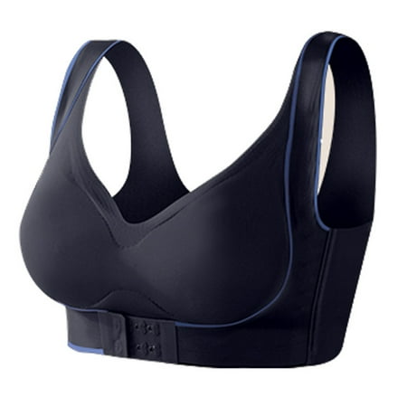 

TINYFULL Women Sexy V-Neck Wide Strap Seamless Bra Front Buckle Push Up Posture Corrector