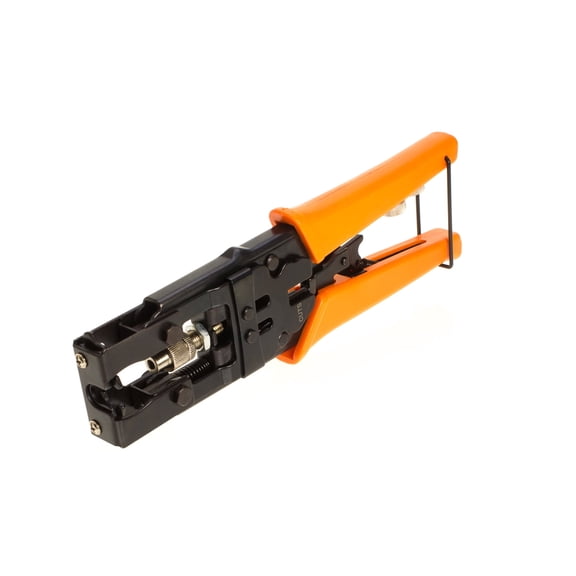 Compression Crimp Tool for RG59 RG6 RG58 Coax Cable, RCA BNC F-Type Connectors, Adjustable with Cutter, Cables Direct Online