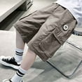 thumbnail image 6 of Wdgfv Boys Straight Leg Jeans Boys Summer Shorts Elastic Waist Casual Trousers Lightweight Baggy Fashion Outdoor Sport Short Pants for Children and Teenagers Grey 12-14 Years, 6 of 8