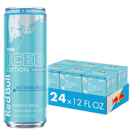 Red Bull Iced Edition Sugarfree Energy Drink, Iced Vanilla Berry, 12 fl. oz., 6 x 4 Cans