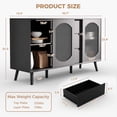 thumbnail image 3 of Gaderth Sideboard Buffet Cabinet with Fluted Glass Doors and Drawers, Wood Kitchen Cabinet with Storage, Credenza Coffee Bar Sideboard for Kitchen, Dining Room, Living Room, 3 of 11