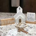 thumbnail image 3 of Jesus Tomb Easter Tiered Tray Ornament, Wooden Easter Jesus Sign He Is Risen Resurrection Scene Nativity Christ Easter Tiered Tray Decor, 3 of 5