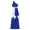 thumbnail image 6 of Yartina Womens Praise Dance Dresses Asymmetric Overlay Dress with Wide-Leg Pants Worship Dance Outfit Royal Blue L, 6 of 7