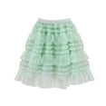 thumbnail image 2 of SonxaHe Little Girl' Skirt Ruffles Polka Tiered Knee-Length Tulle Skirt Children Holiday Party Ballet Dance Skirts Green,Sized 5-6, 2 of 4