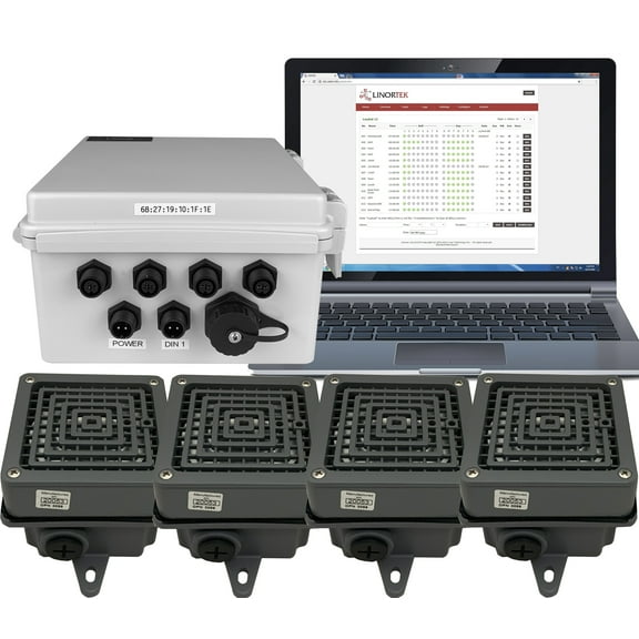 Linortek Netbell-4-4Buz TCP/IP Network Bell Controller with Four Extra Loud Buzzer for Industrial Factory Warehouse Lunch Break Time Alert System w/Web-based scheduling Software