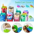 thumbnail image 6 of VANNYVANYA 4 Pack Soda Can Lids With Straws , Reusable  Silicone Covers for Standard Cans , Mixed Colors, 6 of 7
