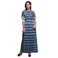 thumbnail image 1 of Bimba Robe Maxi à Rayures en Rayonne Shibori Taille Smockée Imprimée Fendue sur le Côté pour Femmes-TTTG, 1 of 6