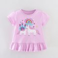 thumbnail image 7 of WIBACKER Girl's T Shirts Short Sleeve Cute Graphic Tees Ruffles Cartoon Unicorn Print Summer Tops, 7 of 7