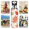 thumbnail image 7 of Yayeee 33oz Insulated Water Bottle Double Wall Stainless Steel with Flip Straw Lid, Red Autumn Leaves, 7 of 7