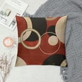 thumbnail image 2 of Creowell Cranberry red tan Black Geometric Circle Decorative Throw Pillow Case,Home Decoration Pillowcase Zippered Pillow Covers Cushion Cover for Book Lover Worm Sofa Couch,Multi-Size White, 2 of 5