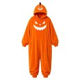 thumbnail image 2 of LILIYA Pumpkin Onesie for Women Adult Halloween Jumpsuit Long Sleeve Hooded Pajamas Plush Long Sleeve Flannel Loungewear, 2 of 3