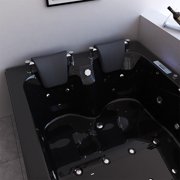 Whirlpool bathtub black 70.8″ x 47.2″ hot tub with Heater – Amalfi