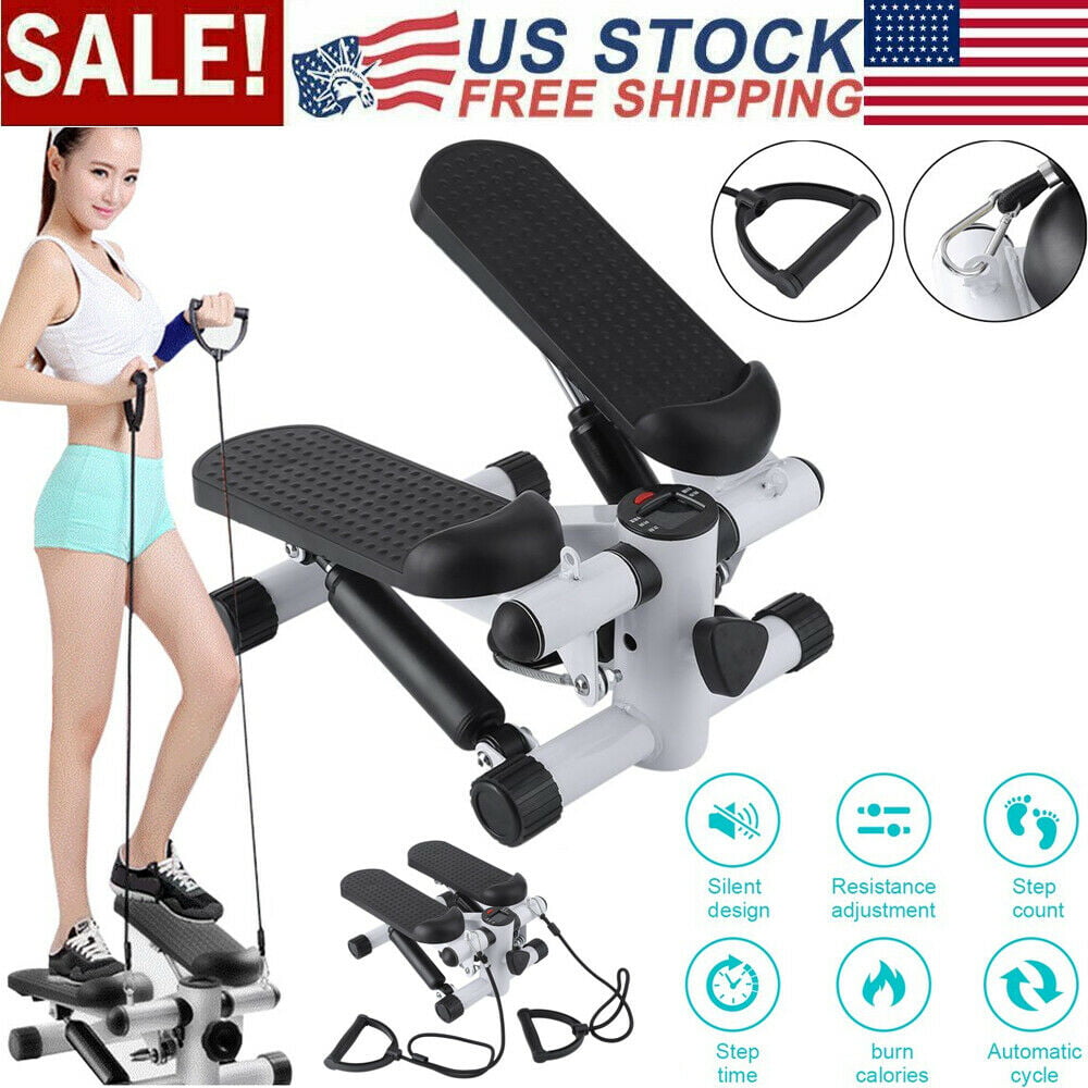 Mini Stepper With Resistance Bands Air Stair Climber Stepper Exercise Machine US 