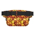 thumbnail image 3 of Rateoe Autumn Mosaic Maple Leaves Print Fanny Pack Belt Bag for Women and Men, Square Double-Layer Waterproof Waist Pack with Adjustable Strap for Hiking, Jogging, Cycling, 3 of 9