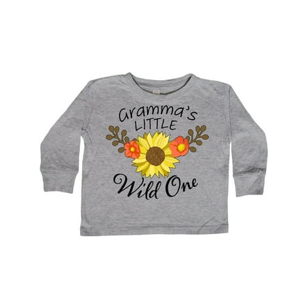 

Inktastic Gramma s Little Wild 1 with Beautiful Sunflower Gift Toddler Boy or Toddler Girl Long Sleeve T-Shirt