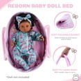 thumbnail image 6 of RSG 17 Inch Reborn Baby Dolls with Bassinet Black African American Soft Cloth Body Baby Dolls with Accessories Gift Box For Kids Age 3+, 6 of 7