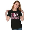 thumbnail image 3 of Pink Strength Breast Cancer Awareness Womens Slim Fit Graphic Tee Brisco Brands S, 3 of 5
