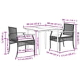 thumbnail image 5 of vidaXL 3 Piece Garden Dining Set with Cushions Beige Poly Rattan, 5 of 5