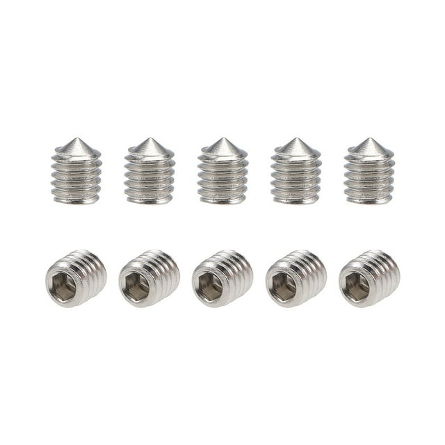 40 Pcs M5x6mm Juego de Tornillos de Grub de Punta Cónica de Socket Hexagonal Interno de Acero Inoxidable 304