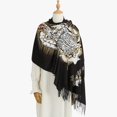 thumbnail image 2 of Jiibva Foulard Tricotée avec Franges à Pampilles, Châle d'Hiver Doux pour Femmes, 2 of 7