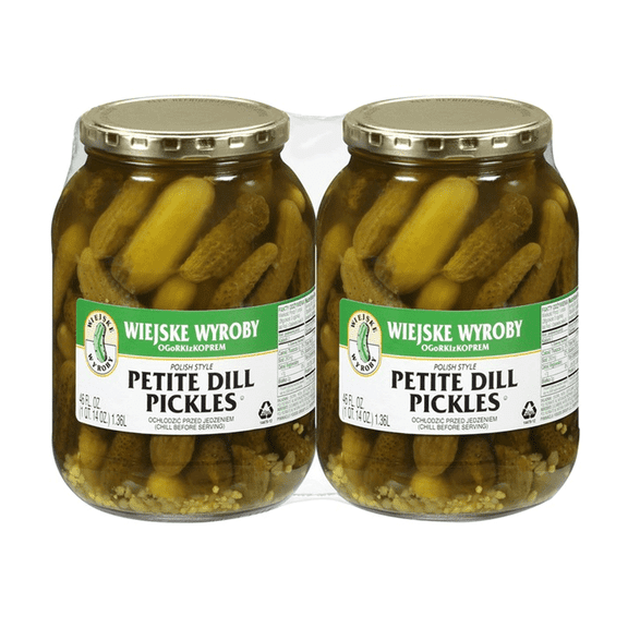 Wiejske Wyroby Petite Dill Pickles (2 Jars - 46 OZ Each)