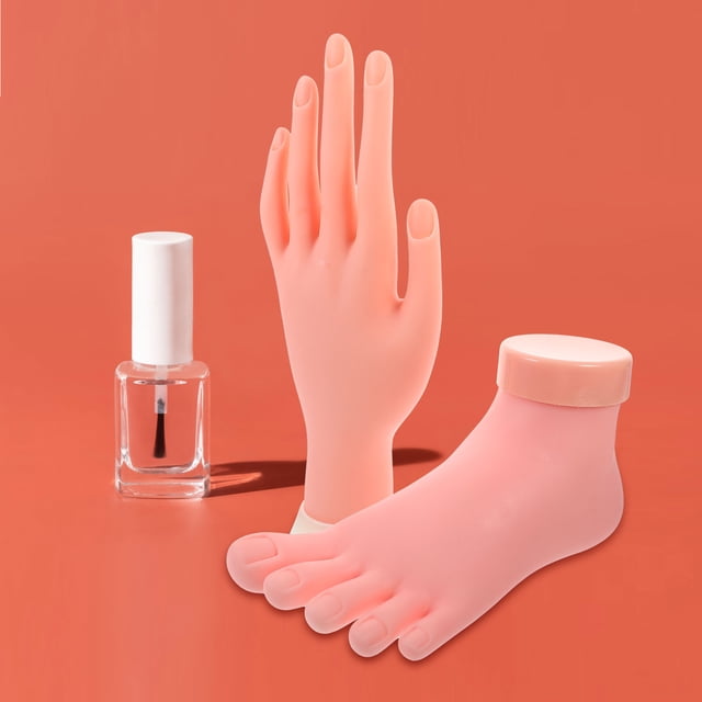 IDEANATEGRATE 2Ud Modelo Entrenamiento Manicura Mano Y Pie Beige Material Resistente Reuseable