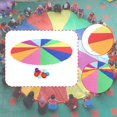 thumbnail image 1 of Paracaídas con sombrilla arcoíris, parque infantil de playa con pelotas, integración sensorial, juguete educativo de 79 pulgadas de diámetro para, 1 of 10