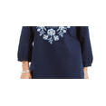 thumbnail image 3 of Charter Club Women's Metallic Embroidery Linen Blend Tunic  Blue Size L, 3 of 3