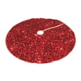 thumbnail image 2 of Kll Red Glitter Christmas Tree Skirt ,Party Decorations Farmhouse For Christmas Decorations Holiday Party, 2 of 8