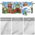 thumbnail image 5 of Curtain Valance for Windows, Cute Dog USA Flag Scarf Kitchen Valances Rod Pocket Short Curtains, Farm Red White Purple Flowers Window Valance for Bedroom Bathroom Living room 56x16in, 5 of 9