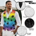 thumbnail image 6 of Yuyamidu Colorful Dog Paw Mens V Neck Suit Vest for Wedding Prom Tuxedo Dress with Adjustable Back Strap Casual Waistcoat for Men Size 3XL, 6 of 7