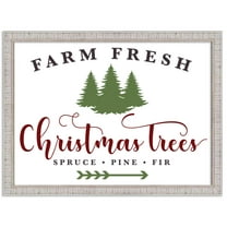 Christmas Trees Farm Fresh 17.5" x 23.5" Framed Christmas Wall Decor Art Print Sign Poster in a