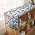 thumbnail image 6 of Table Runners 70 Inches Long Dress Scarves, Blue Spring Floral Farmhouse Coffee/Dining/Kitchen Table Decor, Holiday Table Runner, Pink Flowers Butterfly Wooden Watercolor 13x70 Inch, 6 of 9