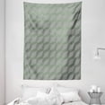 thumbnail image 1 of Abstract Tapestry, Diagonally Arranged Circles Forming Diamond Shapes Symmetric Layout, Wall Hanging for Bedroom Living Room Dorm Decor, 60W X 80L Inches, Sage Green and White, by Ambesonne, 1 of 2
