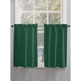 thumbnail image 3 of Kitchen Curtains 54 Inches length, Pure Olive Green Window Treatment Curtain Drapes, Simple Solid Color Thermal Insulated Drapes for Basement Hotel RV, 42"x54", 2 Panels, 3 of 7