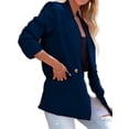 thumbnail image 4 of Solid Color Spring Autumn Women Button Blazer Coat Office Lady Jacket With Pocket, 4 of 5