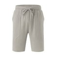 thumbnail image 3 of Uikmnh Mens Shorts Men Spring And Summer Pant Casual All Solid Color Painting Linen Loose Plus Size Trouser Fashion Beach Pockets Short Size:XL, 3 of 6
